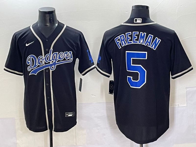 Men 2025 Los Angeles Dodgers #5 Freeman Black Fashion Nike MLB Jersey style 7042->los angeles dodgers->MLB Jersey